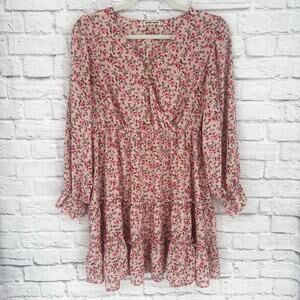 Inspired Hearts Pink Floral Ruffle Dress Size 3X